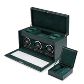 Wolf Brit Racing Green Triple Watch Winder - Dracakis Jewellers